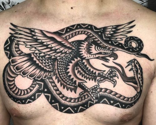Tatuaje de Matteo Gottardello Tattoo - Aguila y serpiente