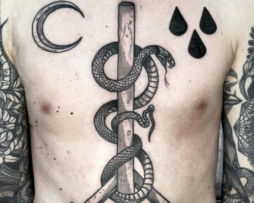 Tatuaje de Rodrigo Tintanegra - pecho